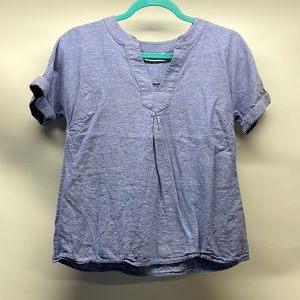 Vineyard Vines Light Blue Short Sleeve V-Neck Top